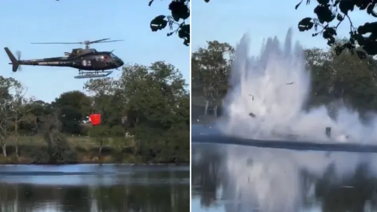Snimljen zastrašujući trenutak pada helikoptera, čuli se krici: 'Razletio se na sve strane'