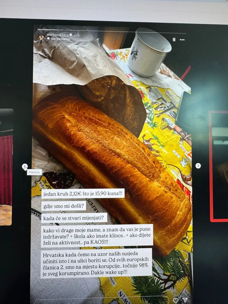 Influencer Marco Cuccurin: Jedan kruh 2,12 eura! Gdje smo mi došli? U Srbiji prosvjeduju, a mi šutimo