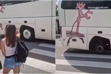 Ovo je autobus koji je vozio maturante iz Zlatara u Španjolsku! Da - nema kotača!