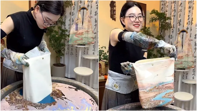 Umočila torbu u vodu punu boje, pa izvukla umjetničko djelo: 'Najzanimljvija stvar koju sam vidio'