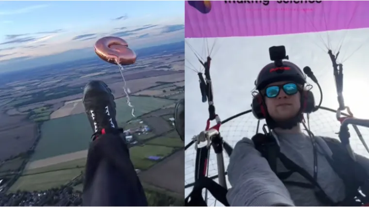 Paraglajderistu skoro ubio rođendanski balon: Ljudi ne mogu vjerovati svojim očima dok gledaju snimku