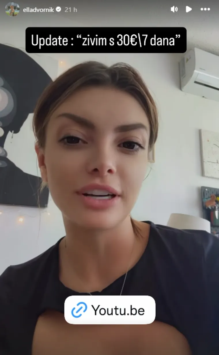 Ella Dvornik preživjela tjedan dana s 30 eura: 'Fale mi kava i slatkiši, ostala sam i bez lijeka!'