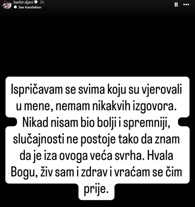 Barbir se oglasio nakon bolnog poraza u prilici života: 'Iza ovoga je veća svrha'