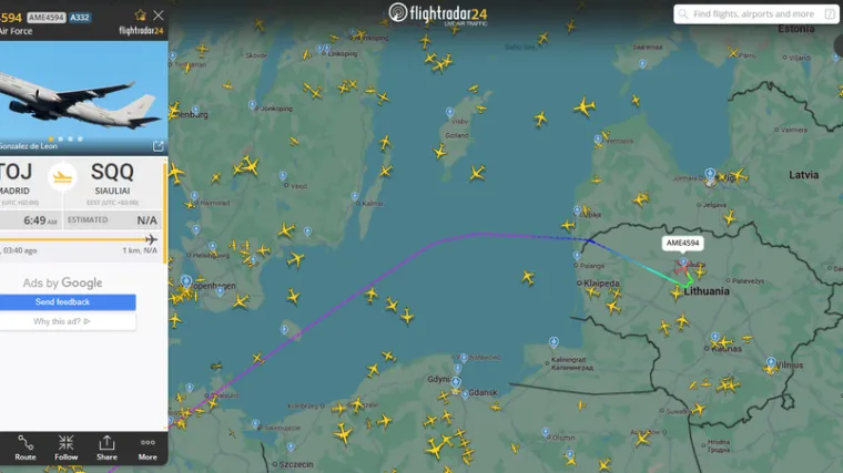 Vojni zrakoplov španjolskog ministarstva naišao na ozbiljne smetnje: 'Naš sustav je šifriran'