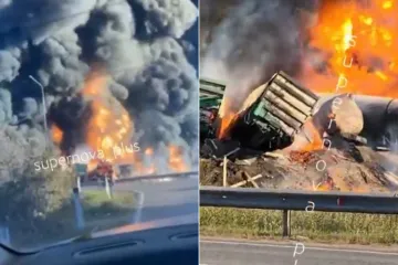 Horor snimka pakla na pruzi: Vlak iskočio iz tračnica, buktinja zahvatila 18 vagona