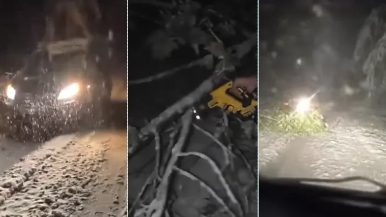 Snijeg paralizirao hrvatsko susjedstvo: Palo i 40 cm, ljudi se probijaju do kuća terencima