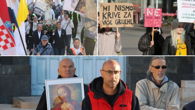 Muškarci ponovno na koljenima diljem Hrvatske: U Zagrebu molitvu ometali prosvjednici