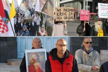 Muškarci ponovno na koljenima diljem Hrvatske: U Zagrebu molitvu ometali prosvjednici
