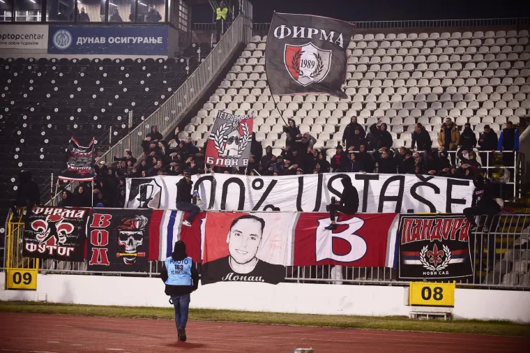 Partizan slavio rođendan, a gosti im odgovorili transparentom s ustašama