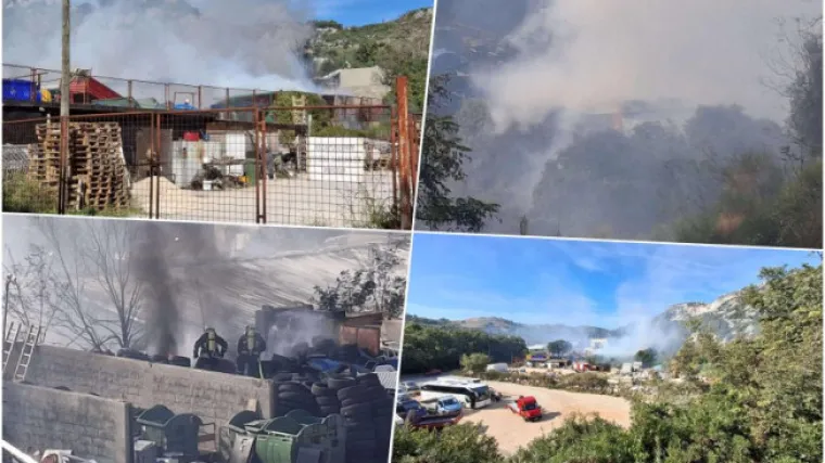 Buknuo požar u postrojenju Čistoće, vatra zahvatila dio zgrade: 'Zapaljene su bale s papirom'