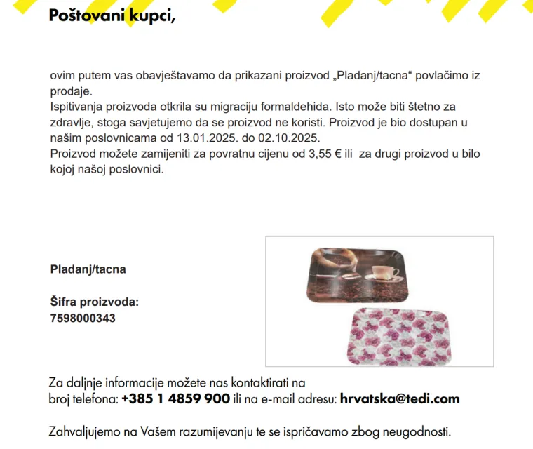 S polica popularne trgovine povučeno posuđe, provjerite jeste li ga kupili?