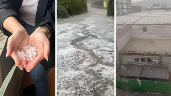 Nestvarni prizori na Krku: Tuča zabijelila ceste, u Zagrebu padao led veličine lješnjaka