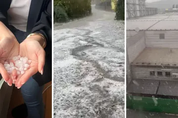 Nestvarni prizori na Krku: Tuča zabijelila ceste, u Zagrebu padao led veličine lješnjaka