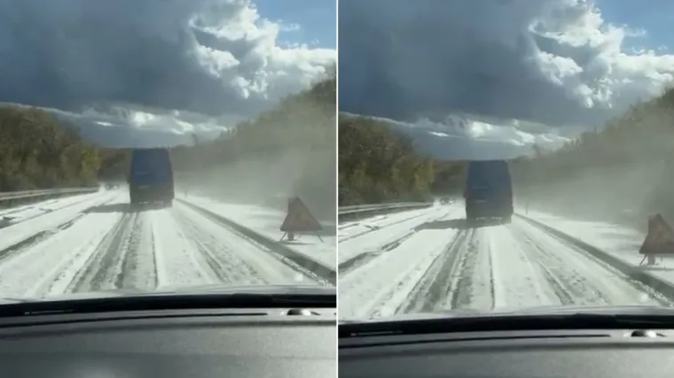 Ne, ovo nije idilična snimka iz prosinca, a ni snijeg... Ovako je izgledala cesta na Krku