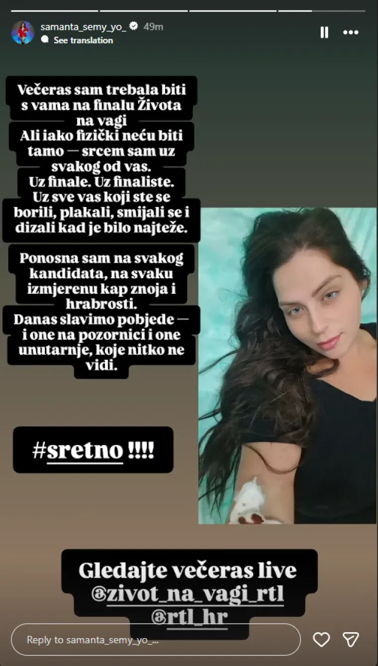 Samanta iz Života na vagi zabrinula fanove fotografijom iz bolnice: 'Tijelo je reklo svoje...'