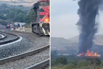 Vlak pun alkohola iskočio iz tračnica: Od eksplozije se tresli prozori, crni dim šiklja u nebo. 'Ne prilazite!'