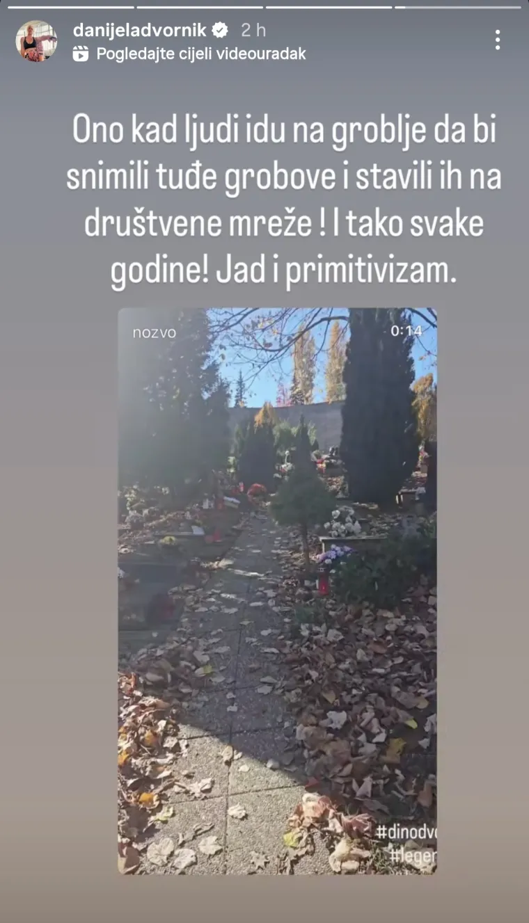 Pojavila se snimka Dininog groba, Danijela Dvornik bijesna: 'Jad i primitivizam'