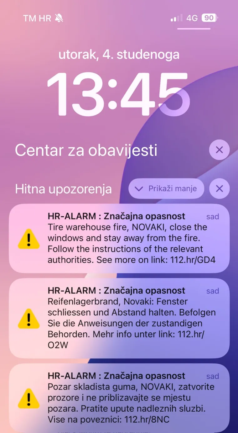 Građani dobili poruke upozorenja! Stigle i upute kako se ponašati: 'Ne približavajte se'