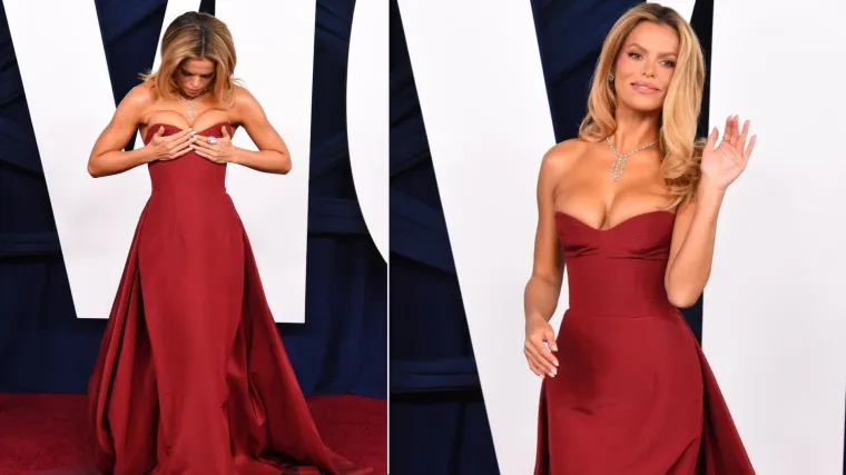 Umalo došlo do modne katastrofe: Brooks Nader morala pridržavati grudi u izazovnoj haljini