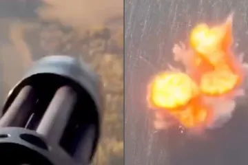 Strojnicom iz helikoptera razorili ruski Šahed: Objavljena nevjerojatna snimka