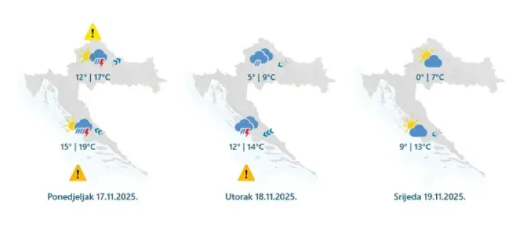 Obilna kiša, grmljavina pa pad temperature i snijeg: Evo kad nam stiže snažna promjena vremena