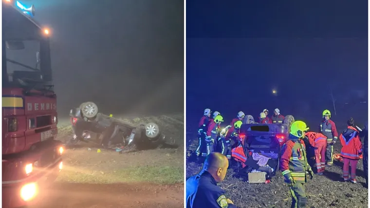 Stravični prizori: Automobil završio na krovu, četiri osobe prevezene u bolnicu