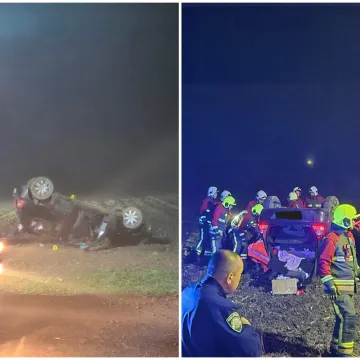 Stravični prizori: Automobil završio na krovu, četiri osobe prevezene u bolnicu