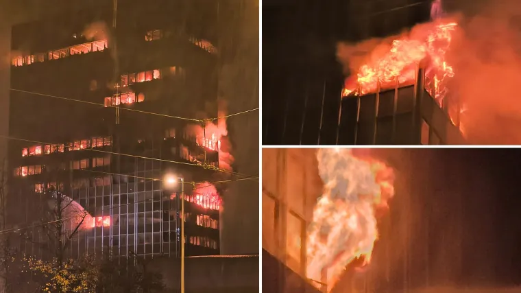 Velika fotogalerija požara Vjesnika: Plamena buktinja satima guta kat po kat