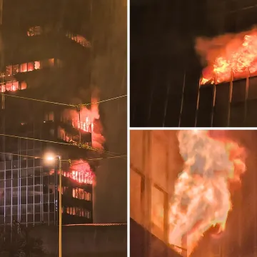 Velika fotogalerija požara Vjesnika: Plamena buktinja satima guta kat po kat