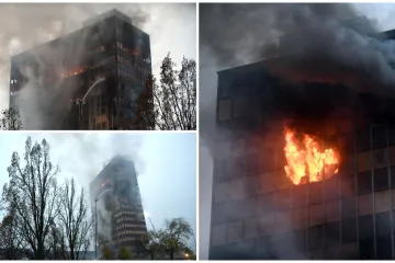 Vatra još gori, krhotine padaju, vatrogasci se bore: Vjesnik se pretvorio u pakleni toranj