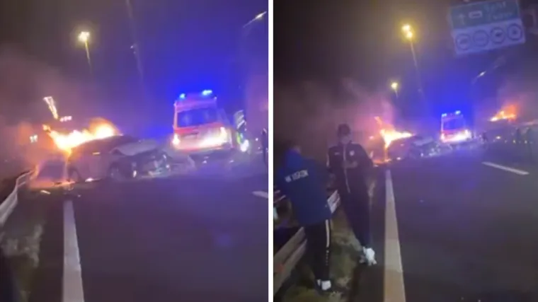 Zabio se u bus pun nogometaša pa u Hitnu: Igrači Uskoka ga izvukli iz gorućeg vozila