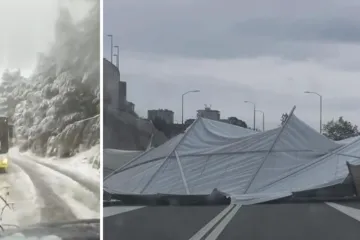 Snijeg i vjetar napravili probleme po Hrvatskoj: Na Klisu palo stablo, u Rijeci otpuhan adventski šator