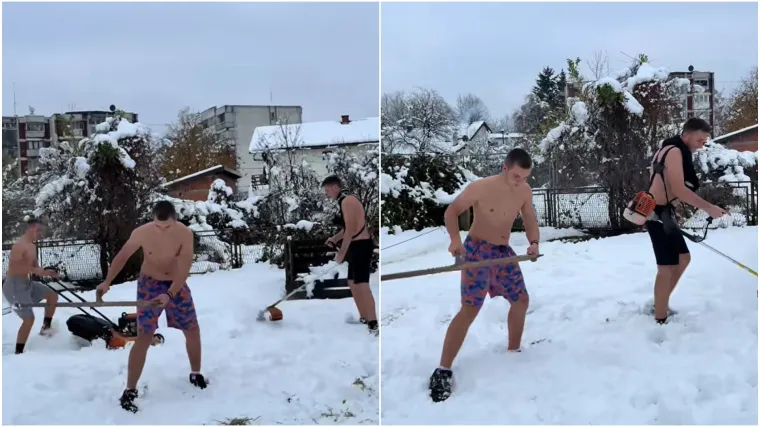 Ovo samo Balkanci mogu: Čistili su snijeg u totalno ludom izdanju, Internet plače od smijeha