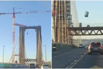 Prekrasan suton na mostu uništile leteće fekalije! Pogledajte kako je WC prsnuo pred vozačima