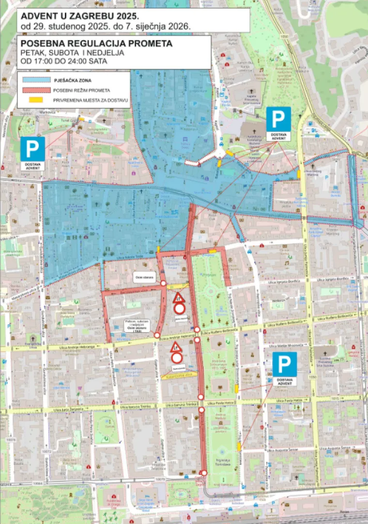 Gužve bi mogle biti još veće: Počinje Advent, evo koji se dijelovi Zagreba zatvaraju za promet