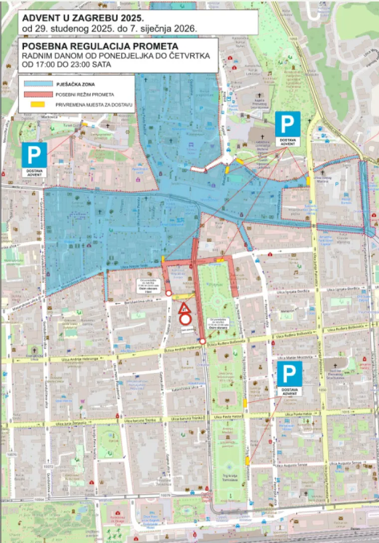 Gužve bi mogle biti još veće: Počinje Advent, evo koji se dijelovi Zagreba zatvaraju za promet