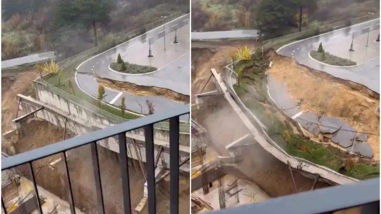 Cestu 'progutala' provalija', regiju obilazi snimka stravičnog urušavanja u Srbiji