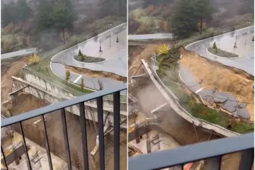 Cestu 'progutala' provalija', regiju obilazi snimka stravičnog urušavanja u Srbiji