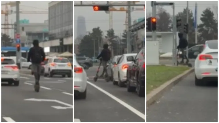 Mislili ste da motociklisti krše pravila? Pogledajte ovog bahatog vozača romobila