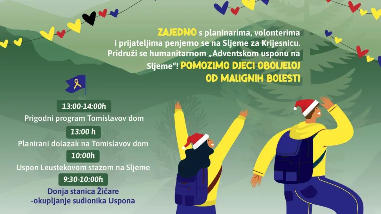 Adventski uspon na Sljeme za Krijesnicu: Humanitarni događaj za djecu oboljelu od raka