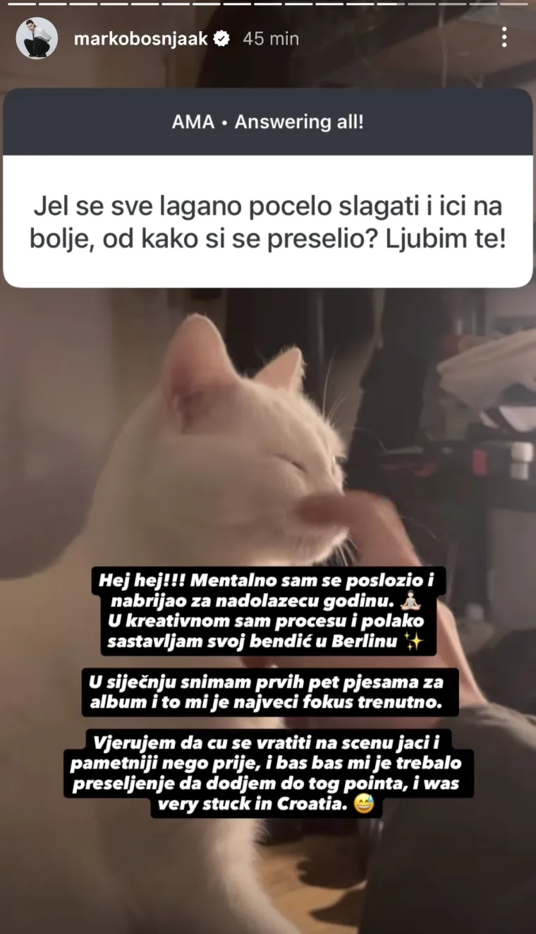 Marko Bošnjak otkrio gdje živi nakon odlaska iz Hrvatske: 'Baš mi je trebalo preseljenje'