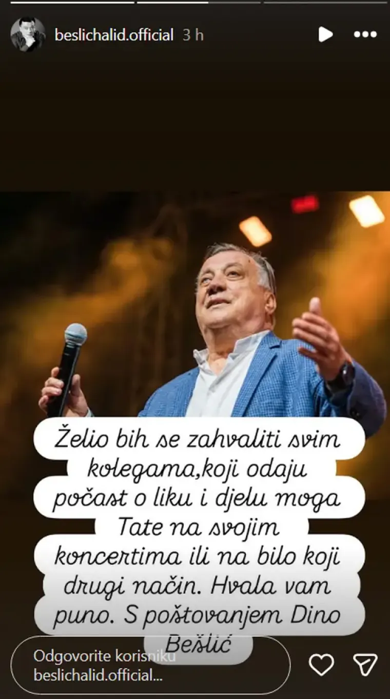 Dino Bešlić dirnuo regiju emotivnom porukom dva mjeseca nakon smrti oca Halida