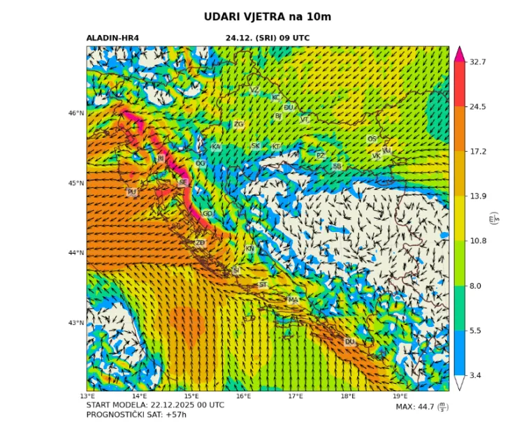 DHMZ objavio prognozu za blagdane: Stižu snijeg, mećava, ki&scaron;a i pljuskovi s grmljavinom