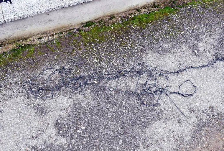 'ZDS' na ogradi i grb s prvim bijelim poljem: Vlasniku prerezali žice na lampicama