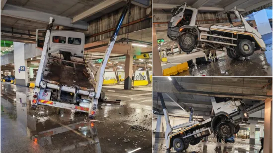 Kaos u garaži trgovačkog centra u Splitu: Kamion zapeo za krov, vozač u &scaron;oku