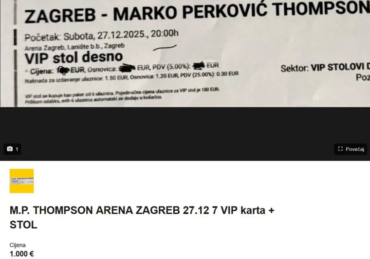 Eksplodirale cijene karata za Thompsonov koncert u Areni: Komplet čak i do 1000 eura