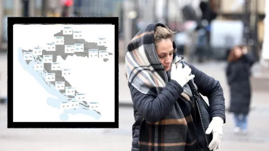 Ogromni jutarnji minusi, dio Hrvatske probudio se na -14: DHMZ objavio kartu