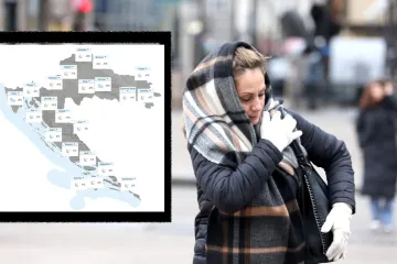 Ogromni jutarnji minusi, dio Hrvatske probudio se na -14: DHMZ objavio kartu