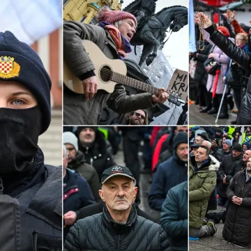 Trga bana Jelačića u Zagrebu okupio molitelje i prosvjednike, a sve je osiguravala policija