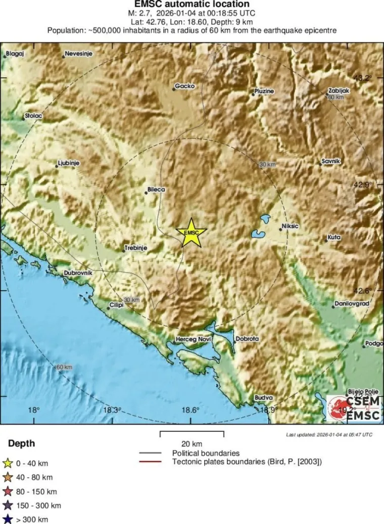 Potres magnitude 2,7 zatresao susjedstvo, osjetio se i u Dalmaciji! 'Nije bilo ugodno'